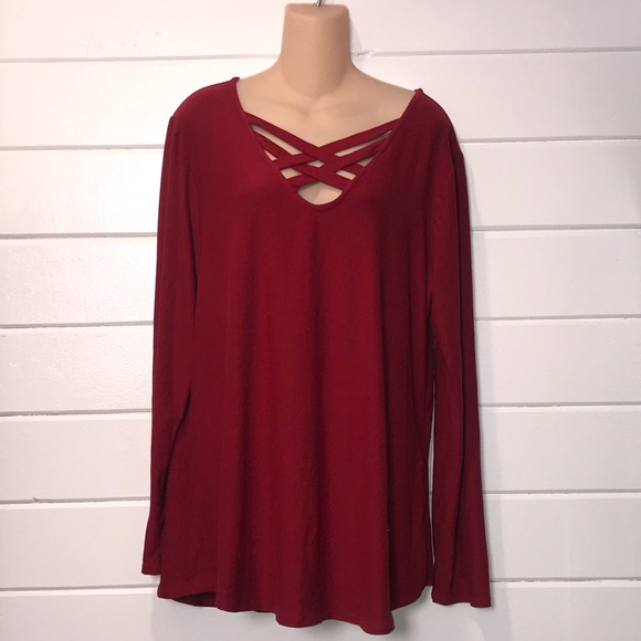 Derek Heart Tops - Red long sleeve too